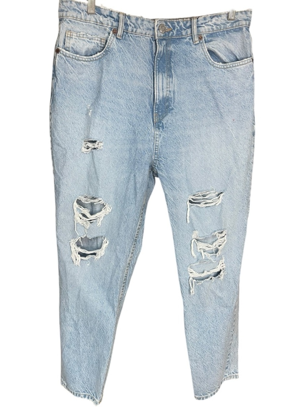 Zara High Waisted Mom Fit Jeans Light Blue